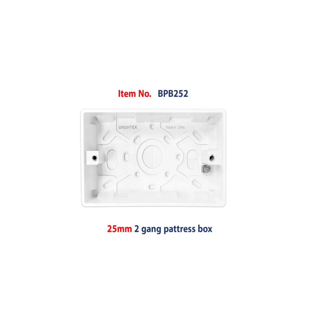 Brightex,25mm 2 gang pattress box