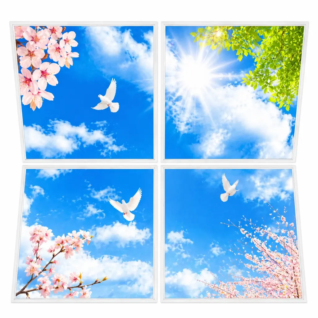Sky panel 600x600mm 6500k square recessed(set of 4)