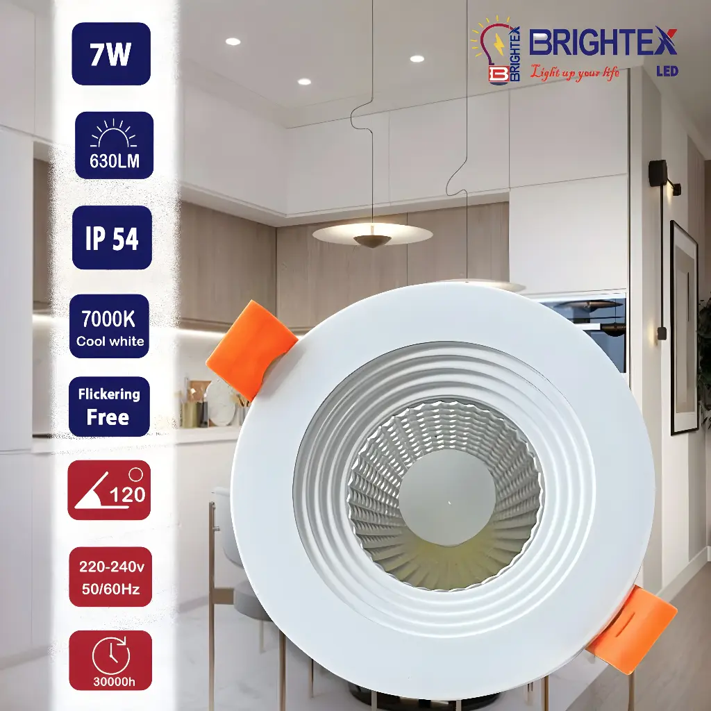 Brightex Downlight 7W - 3inch - IP20 -3CCT- White