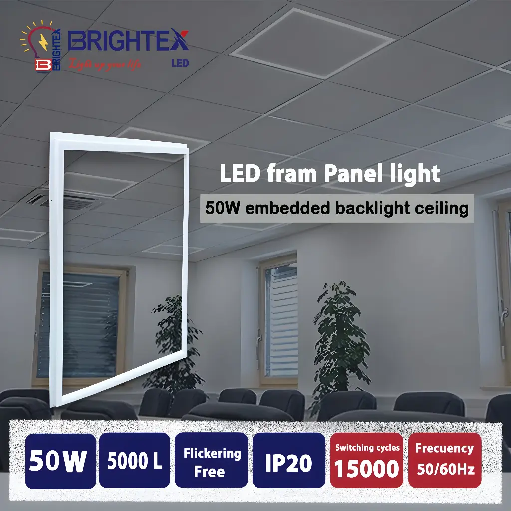 BRIGHTEX LED Panel  50W - 600x600 - Frame panel 6500k