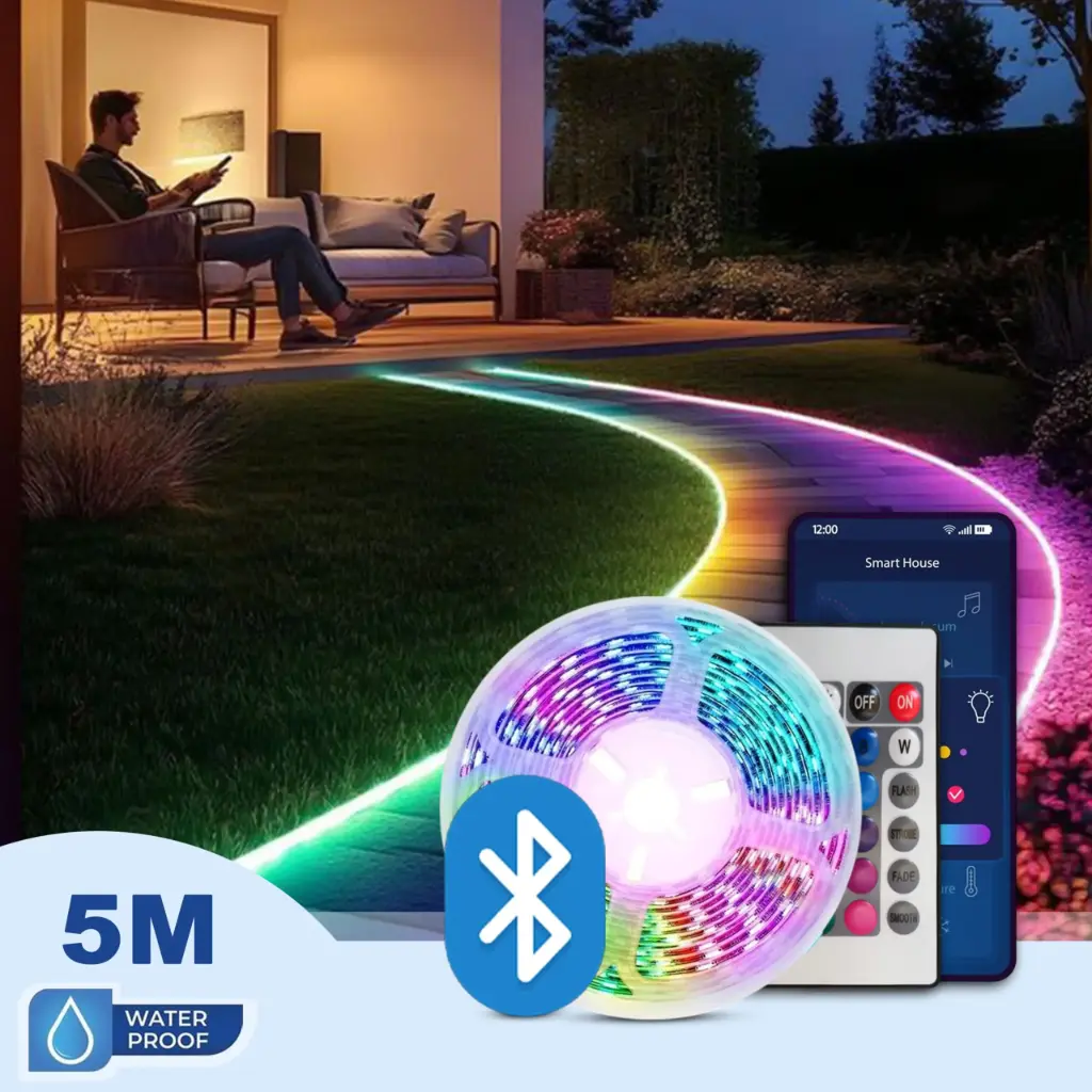 BRIGHTEX LED Strip Light 5M-IP20 Remote and bluetooth RGB