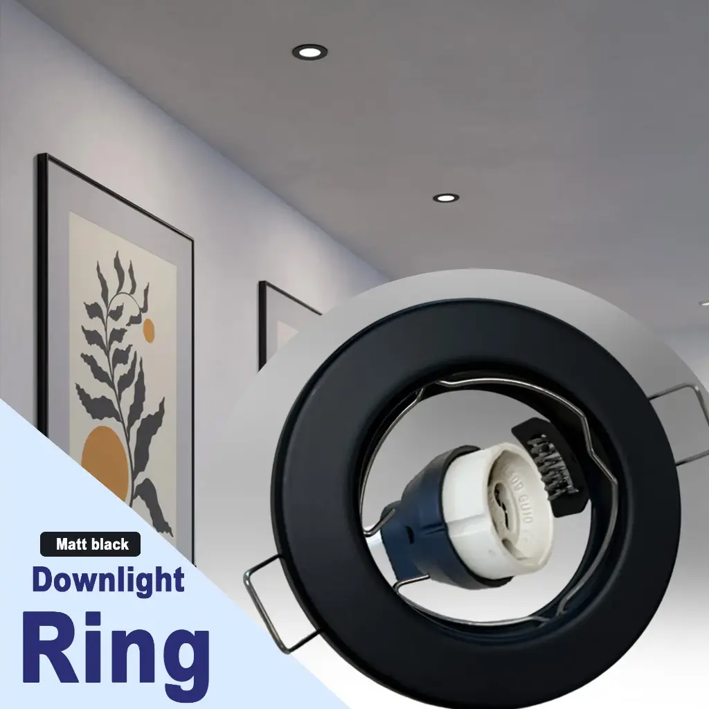 BRIGHTEX GU10 Holder downlight IP20-Ring Matt Black 