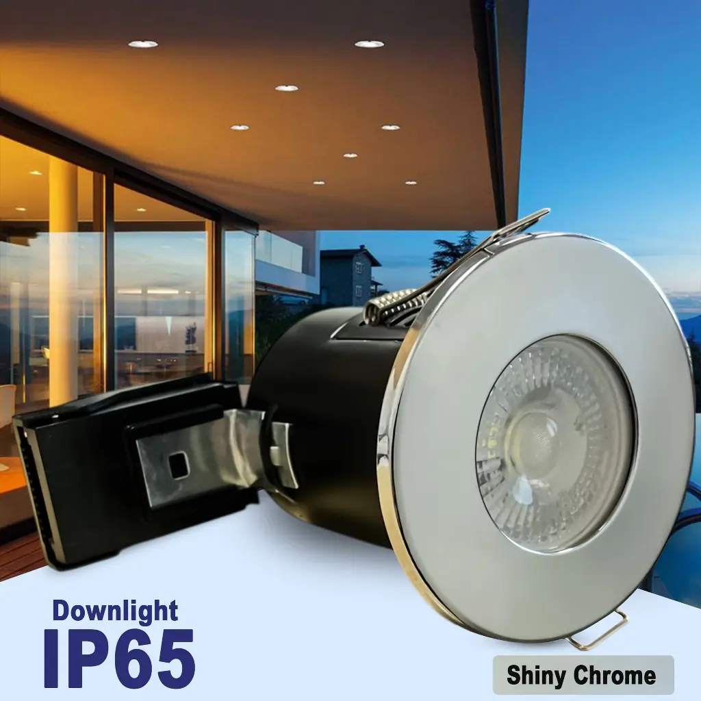 BRIGHTEX GU10 Holder downlight IP65 Shiny chrome 