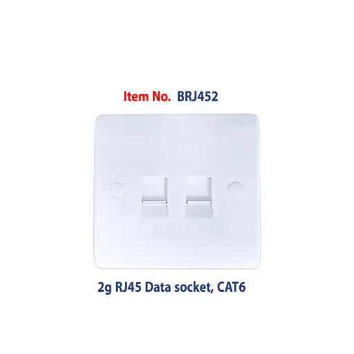 [BRJ452] Brightex,2g RJ45 Data socket, CAT6