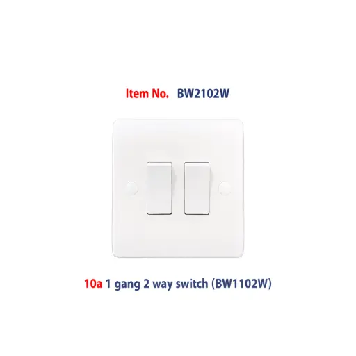 [BW2102W] Brightex,10a 2gang 2 way switch