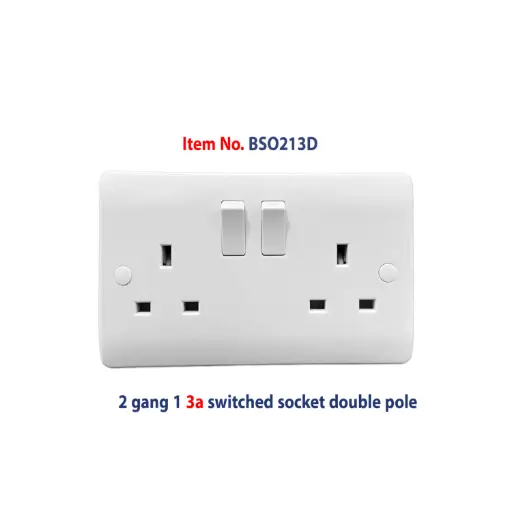 [EXV410] EXV410, 13A 2 Gang Switched Socket - Double  Pole 