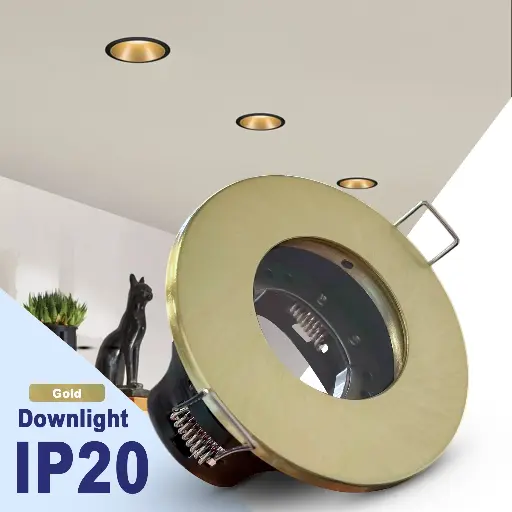 [BLGU10SID-BG] BRIGHTEX GU10 Holder downlight IP20 -Brushed Gold