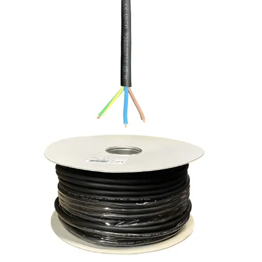 [3183TRS-1.5-BLC-100] H05RR-F 3183R RUBBER FLEX 3 x 1.5mm BLACK 100m