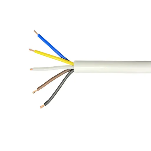 [3185Y-1.5-WHT-100] H05VV-F 3185Y PVC FLEX 5 x 1.5mm WHITE 100m